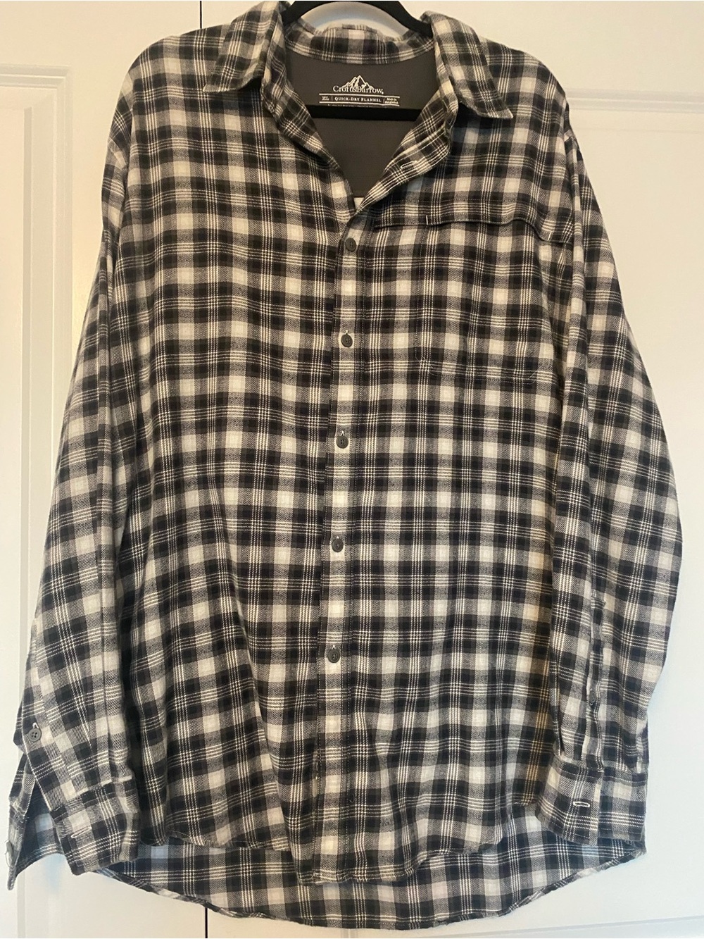 croft & barrow Black and White Plaid Button-Down Shirt